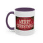 Christmas Mug - Merry Christmas Cream Text Maroon Background