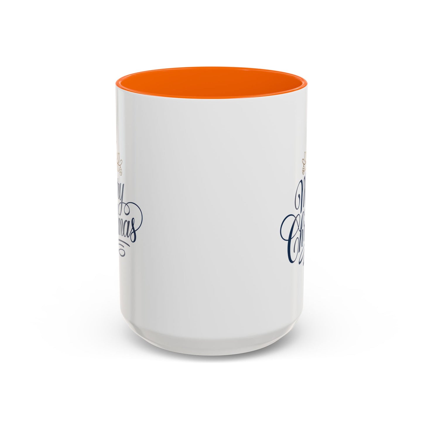 Christmas Mug - Merry Christmas Blue Text Gold Ornaments