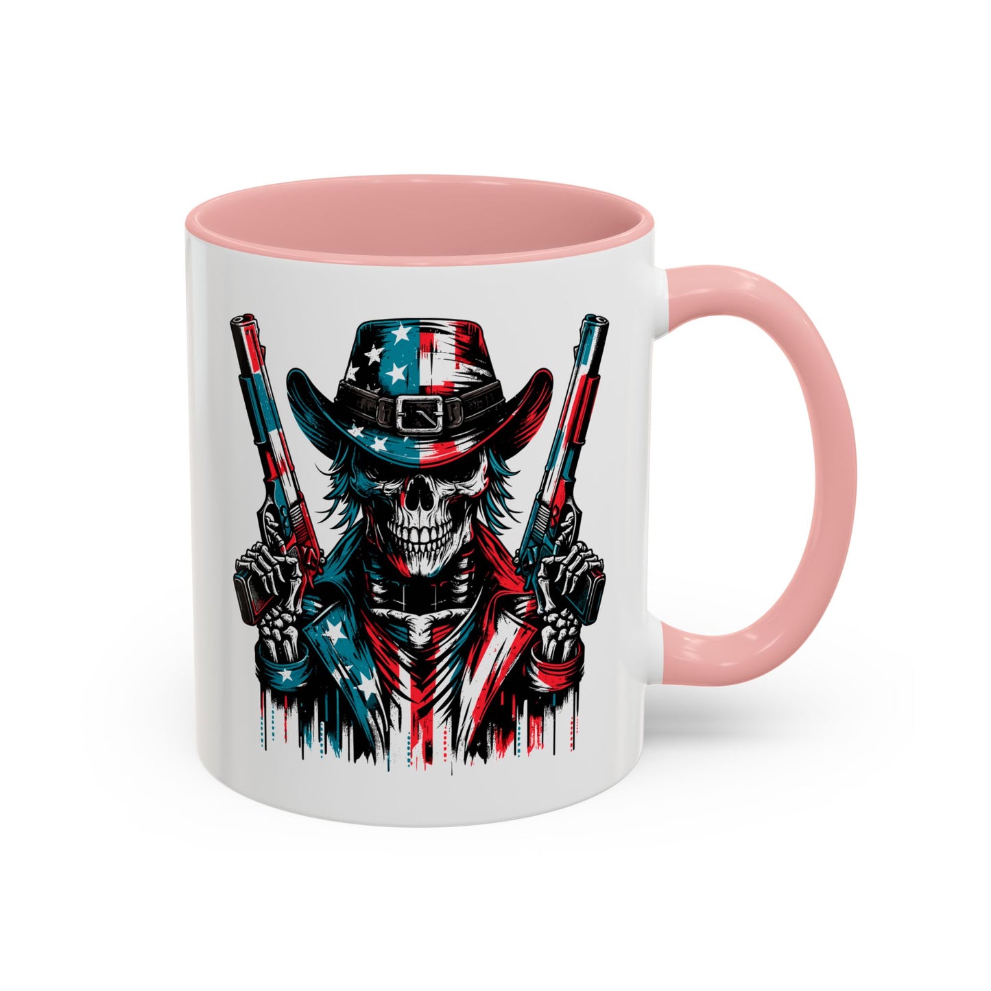 4th of July Mug - Skeleton with American Flag