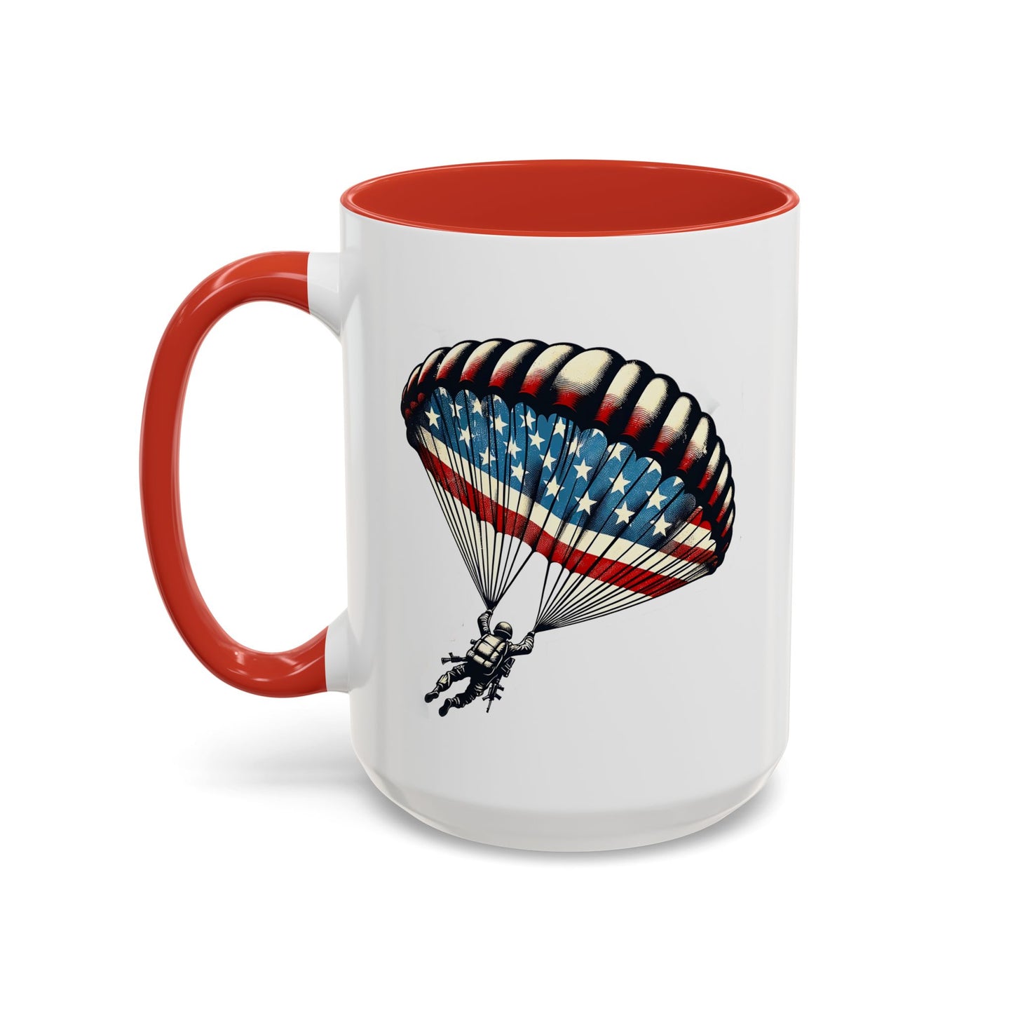 4th of July Mug - Airborne Soldier Parachute Flag