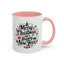 Christmas Mug - Merry Christmas and a Happy New Year Black Text Tree Ornaments Presents