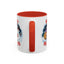 Christmas Mug - Happy Holidays Red & White Text Santa Snowman