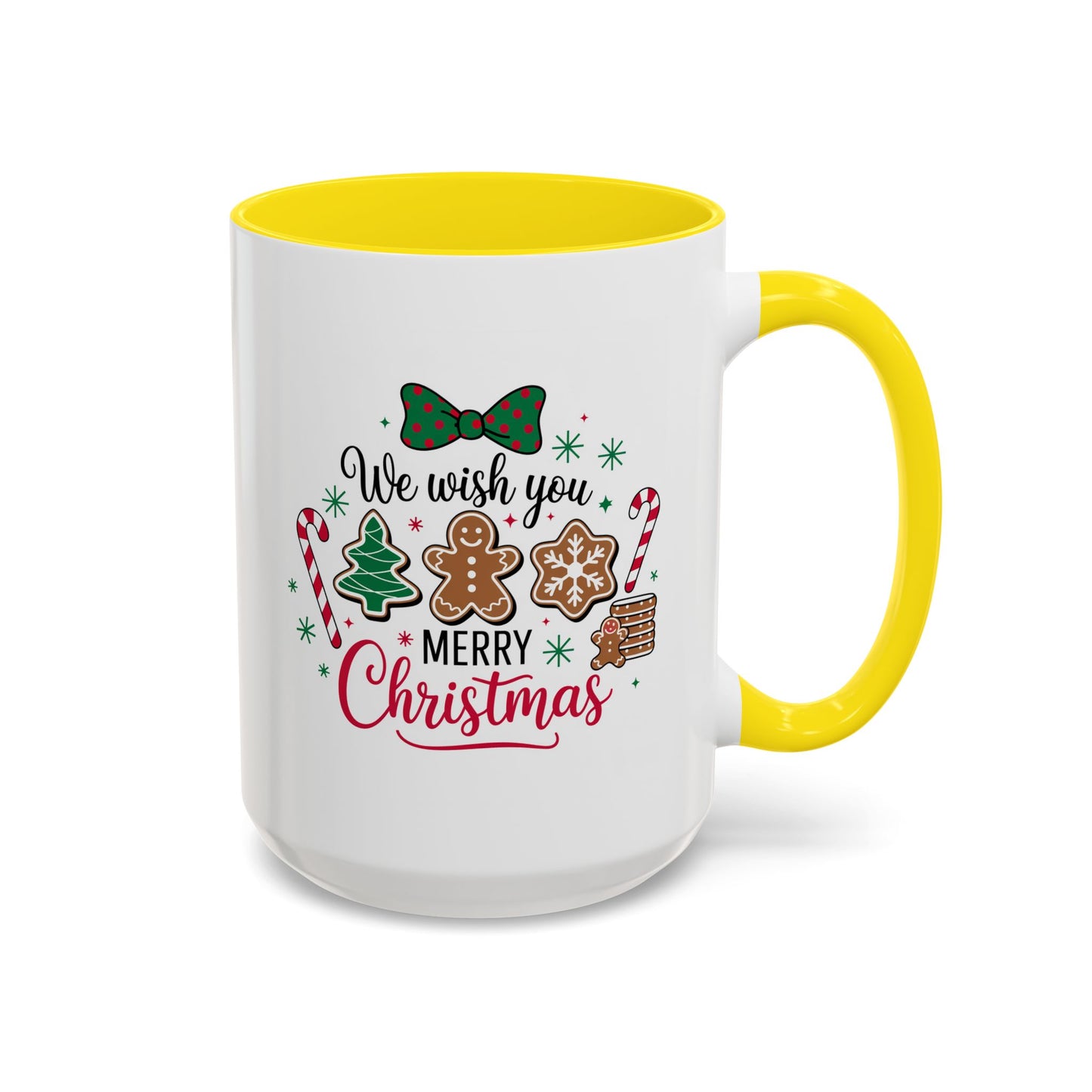 Christmas Mug - We Wish You a Merry Christmas Black & Red Text Cookies & Candy