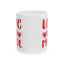 Valentine's Day Mug - Love You Most Hearts Graphic