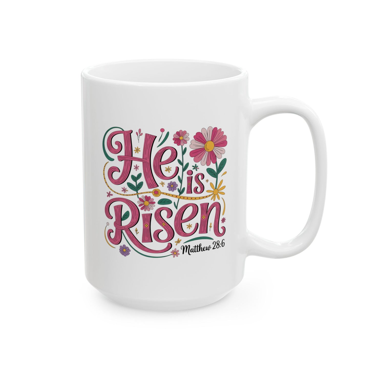 Easter Mug - He Is Risen Floral