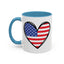 4th of July Mug - USA Flag Heart