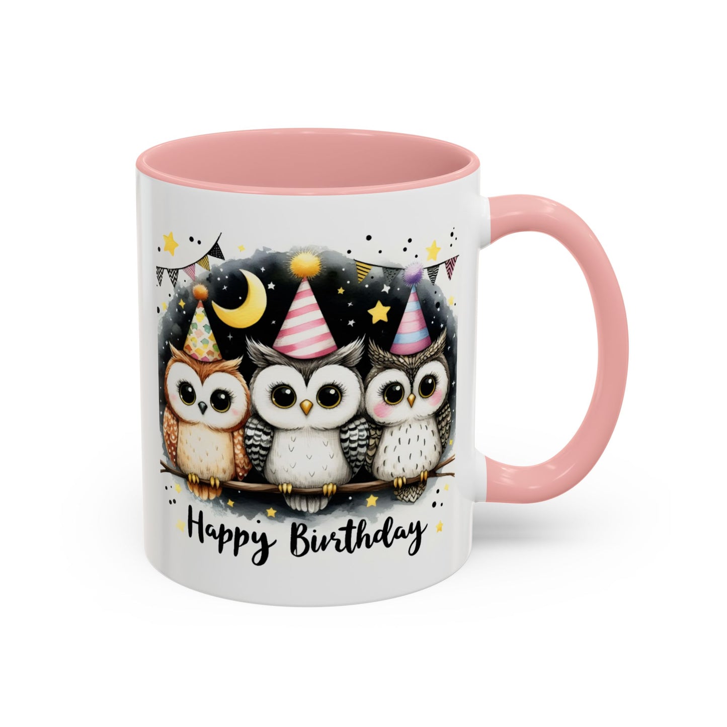 Birthday Mug - Happy Birthday Owls