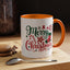 Christmas Mug - Merry Christmas Green & Red Text Star Candy Cane Stocking Snowflake