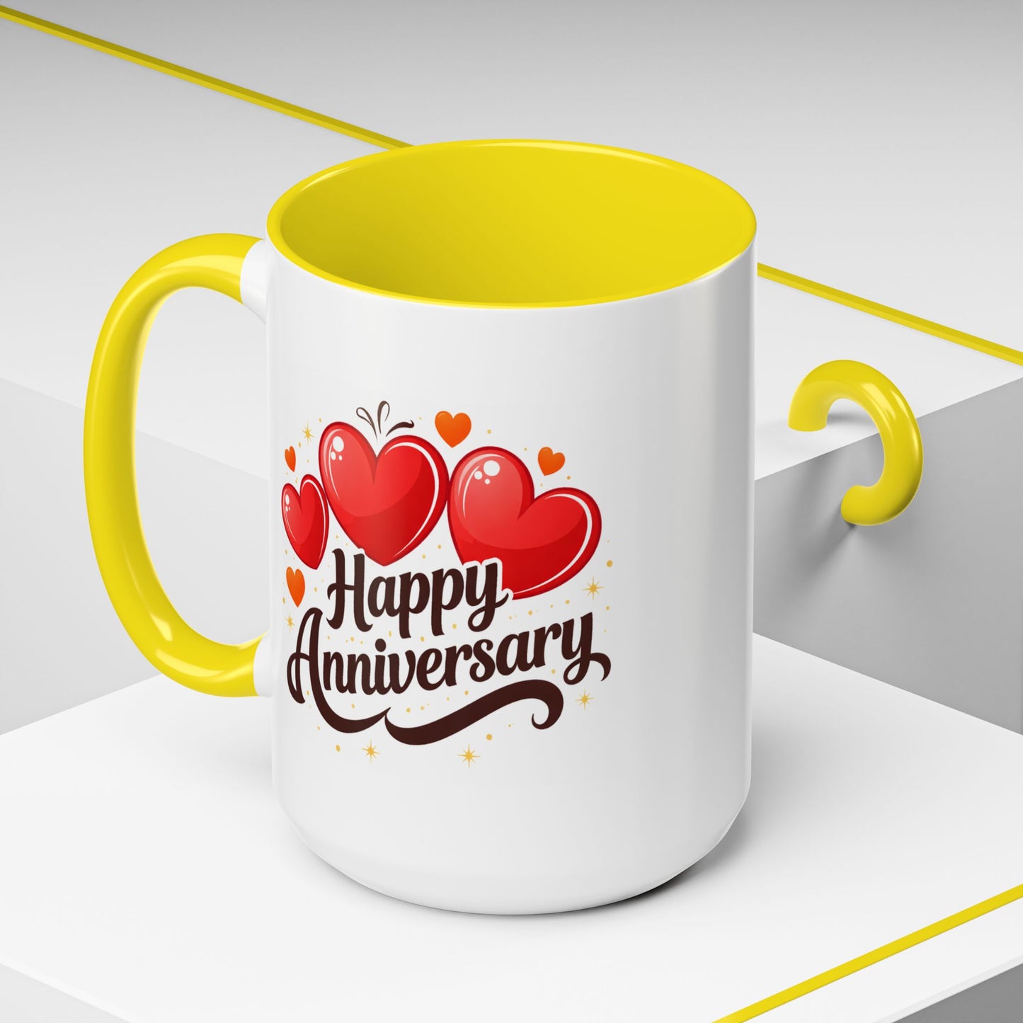 Anniversary Mug - Happy Anniversary Hearts