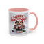 Christmas Mug - Merry Christmas Red Text Puppy Green Top
