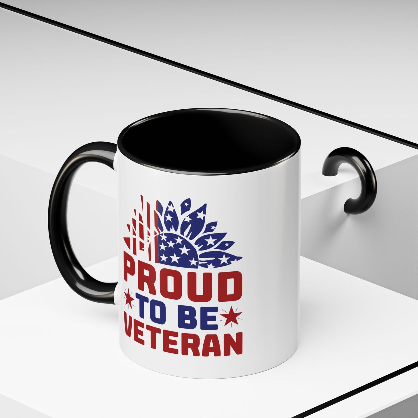 4th of July Mug - Proud to Be a Veteran Sunflower