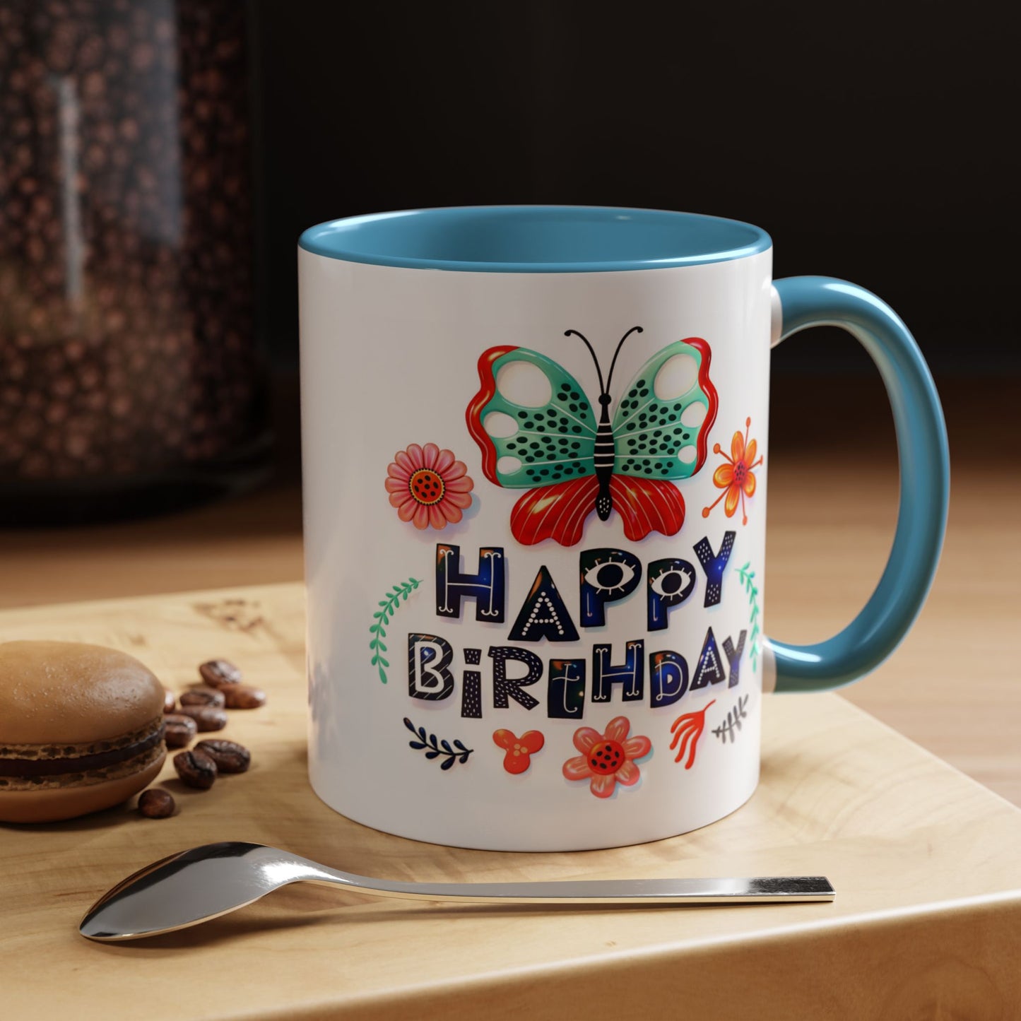 Birthday Mug - Butterfly Flowers