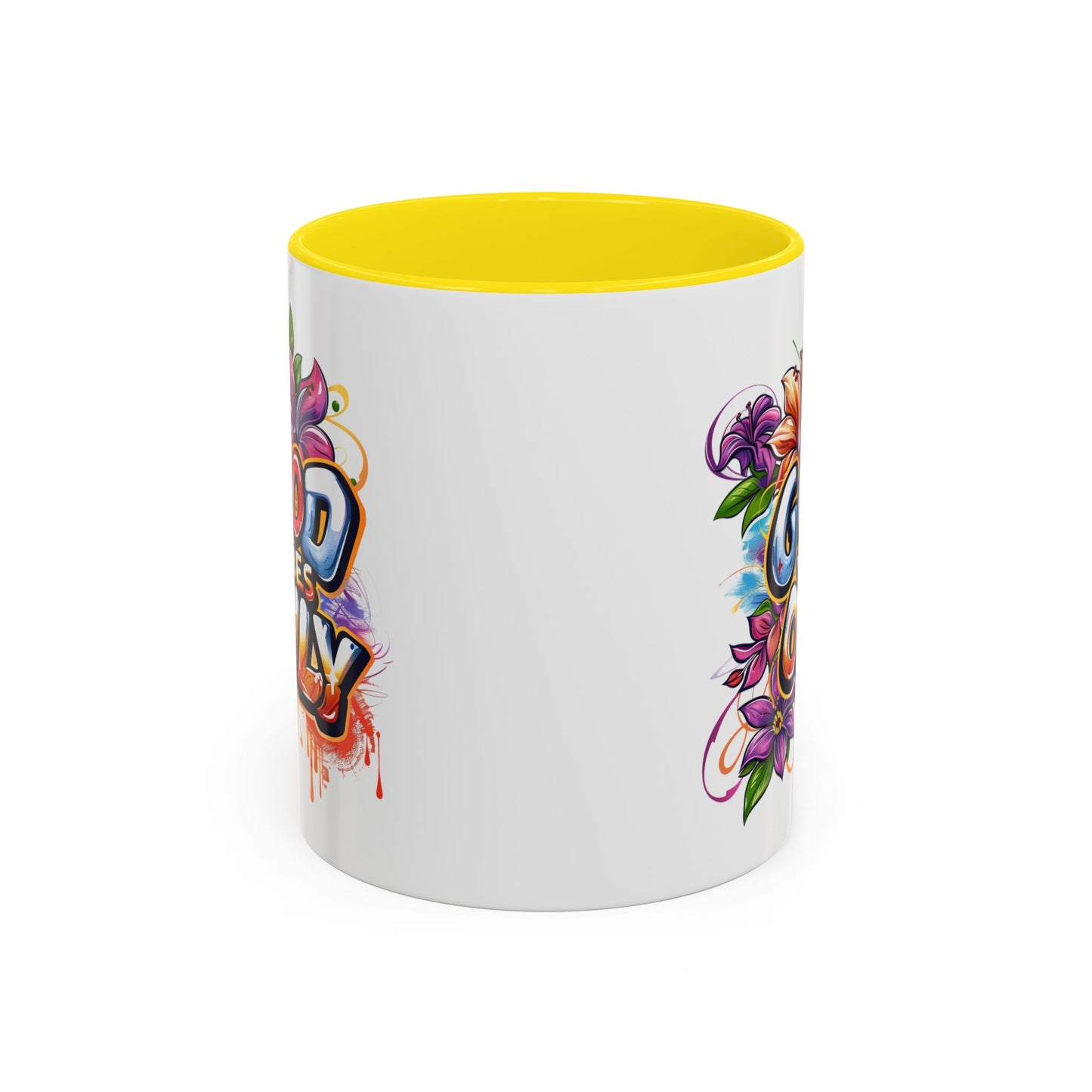 Wellness Mug - Good Vibes Only Graffiti Flowers