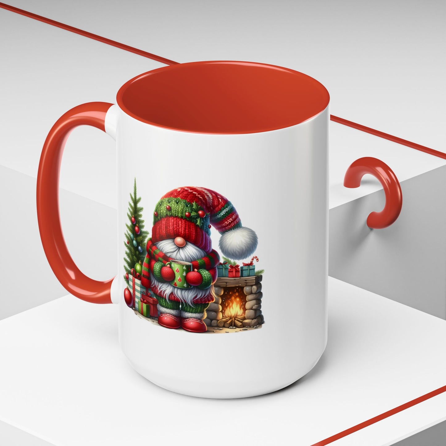 Christmas Mug - Gnome Fireplace