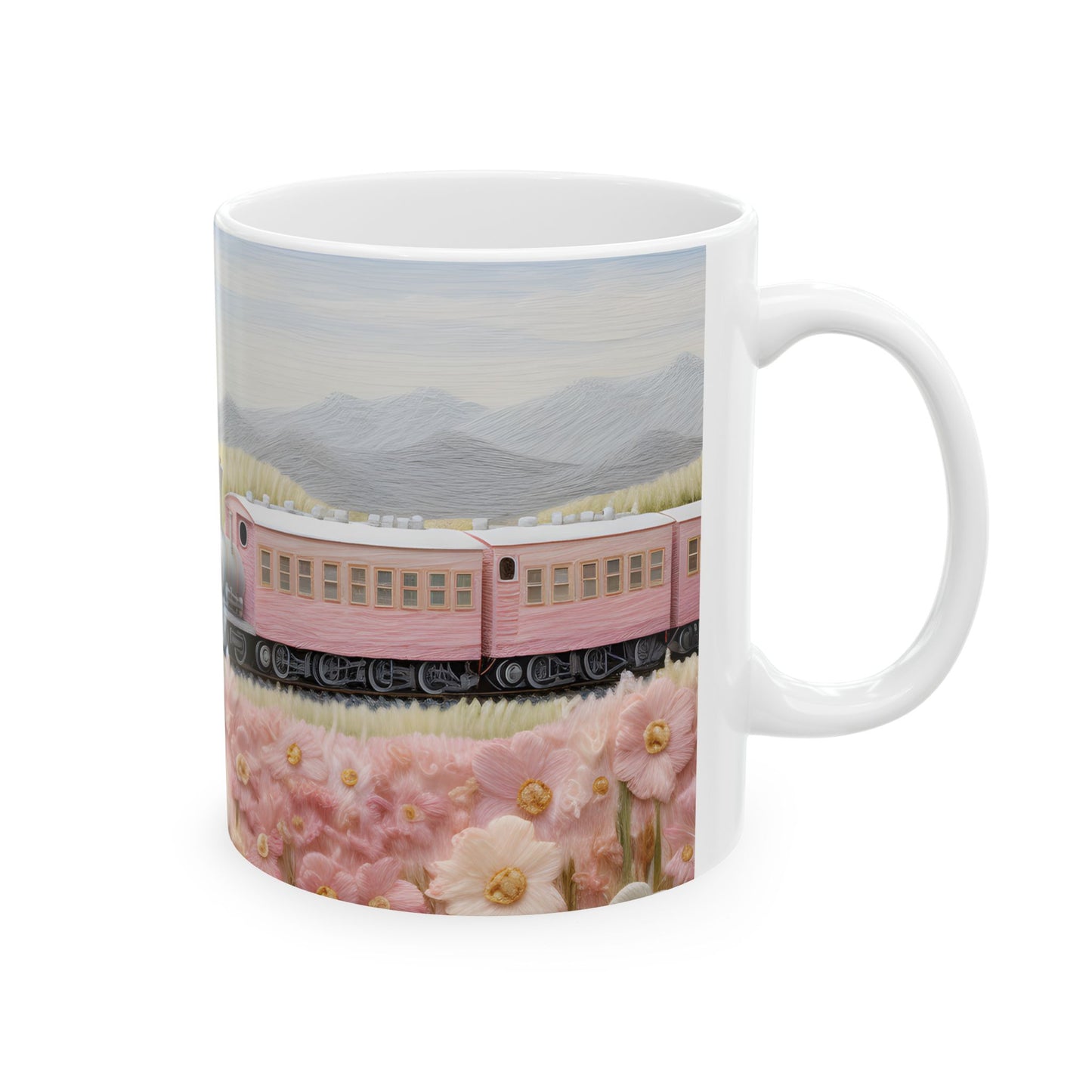 Artistic Mug - Felted Train 1