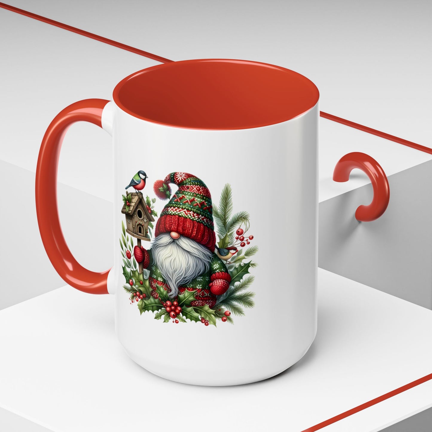 Christmas Mug - Red and Green Gnome