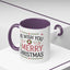 Christmas Mug - We Wish You a Merry Christmas Blue Green & Red Text