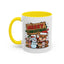 Christmas Mug - Merry Christmas Red & Green Text Reindeer Snowman