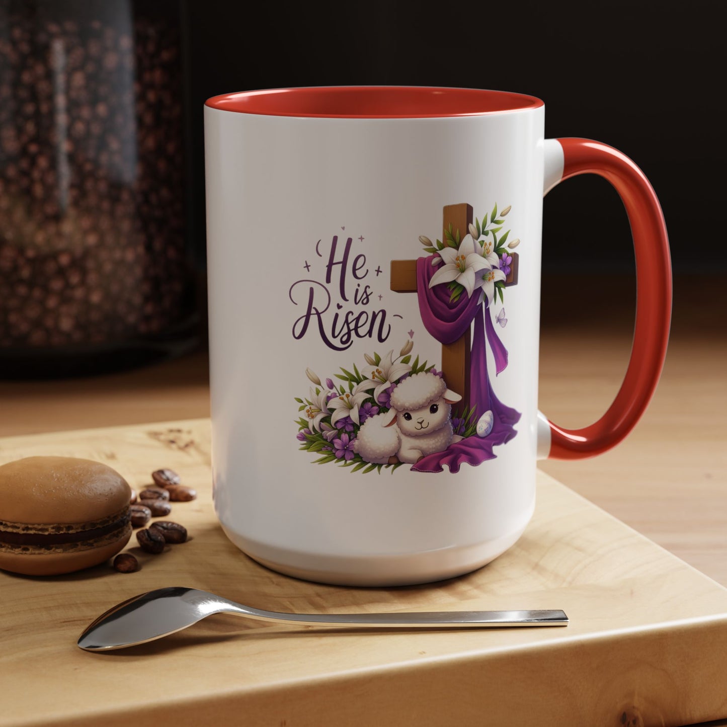 Easter Mug - He Is Risen Cross