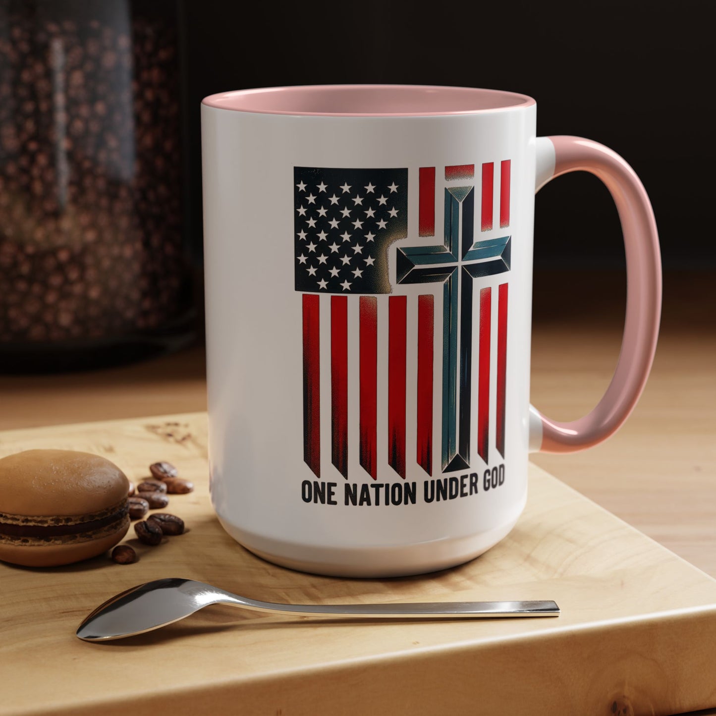 Religious Mug - One Nation Flag Cross