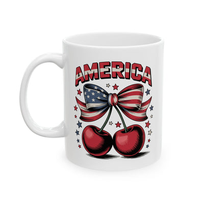 4th of July Mug - America Cherry Bow