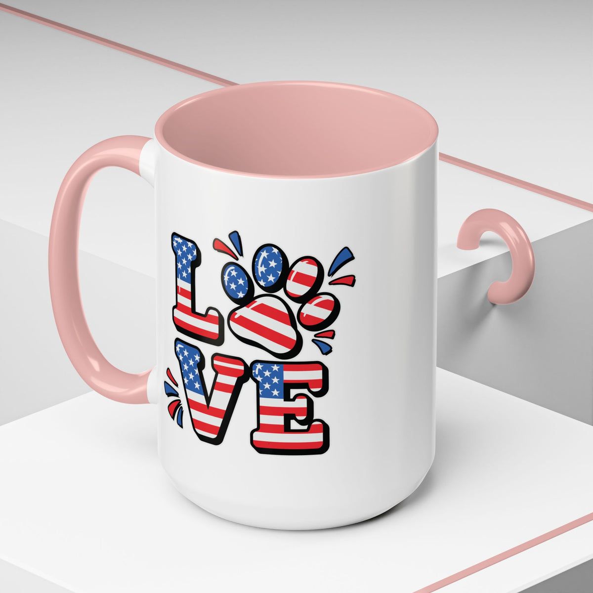 4th of July Mug - Animal Love USA Flag