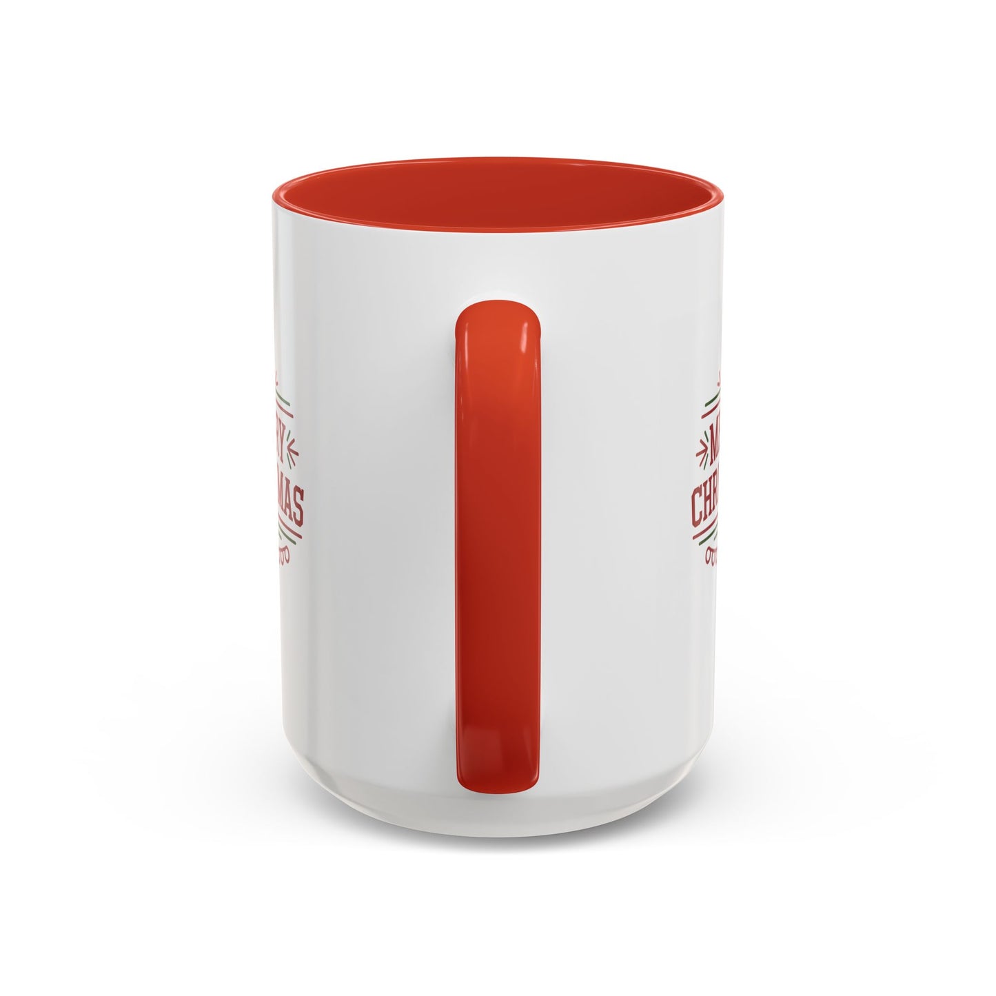 Christmas Mug - Merry Christmas Maroon Text Tree Star