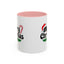 Christmas Mug - Merry Christmas Black Text Hat Candy Cane Mistletoe