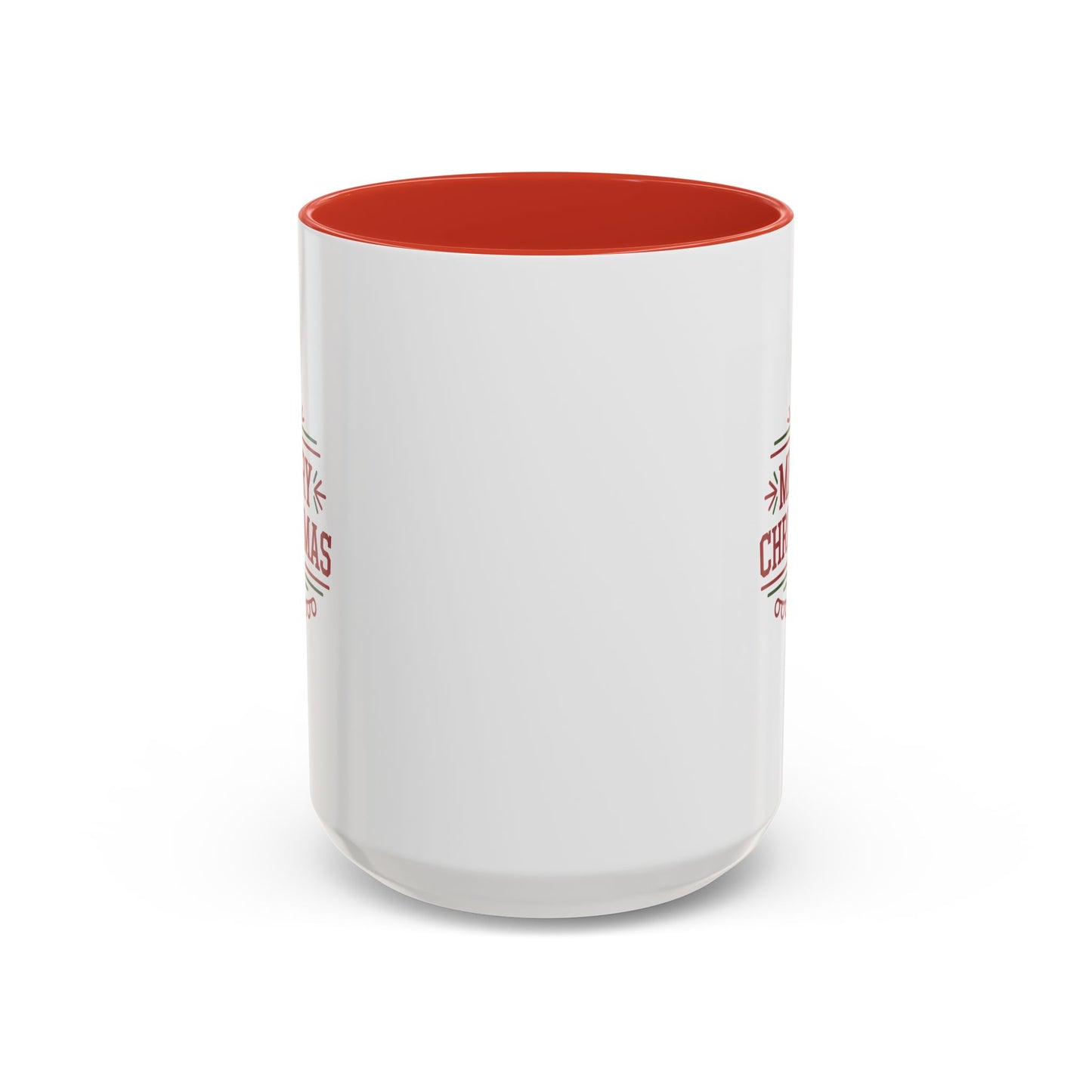 Christmas Mug - Merry Christmas Maroon Text Tree Star