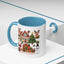 Christmas Mug - Happy Holidays Red Text Reindeer Santa Snowman Presents