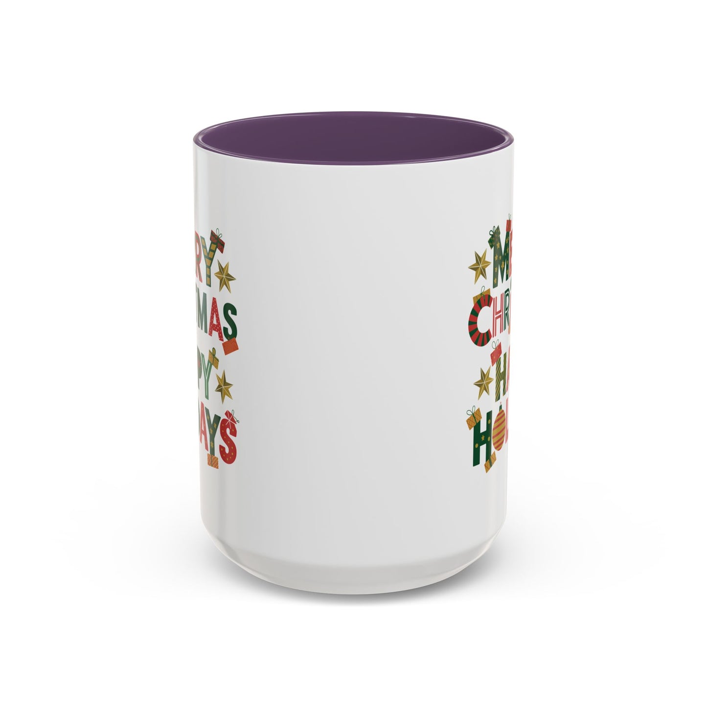 Christmas Mug - Merry Christmas Happy Holidays Decorative Text