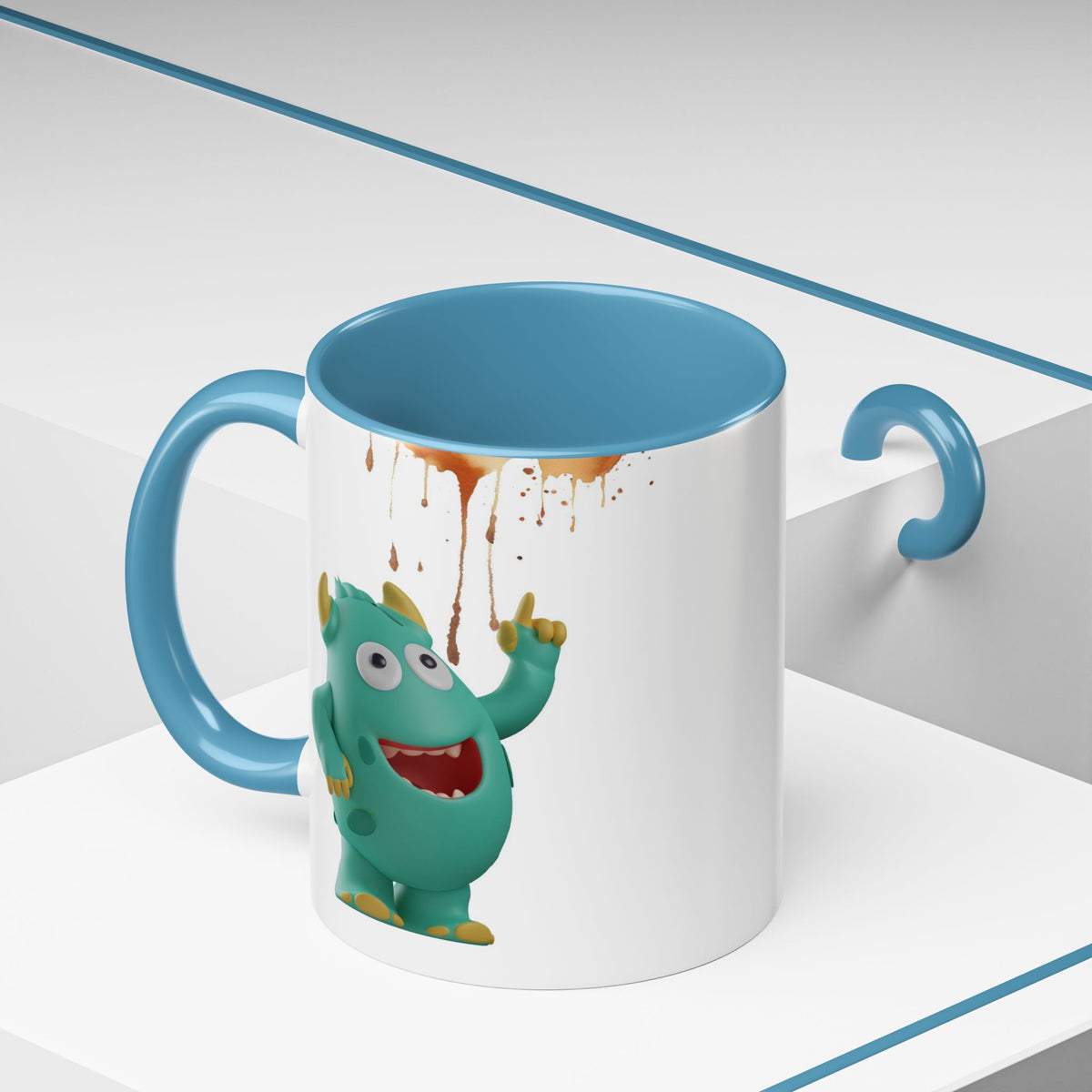 Humor Mug - Monster Drinks Coffee Spill