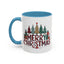 Christmas Mug - Merry Christmas Tartan Text Trees Presents
