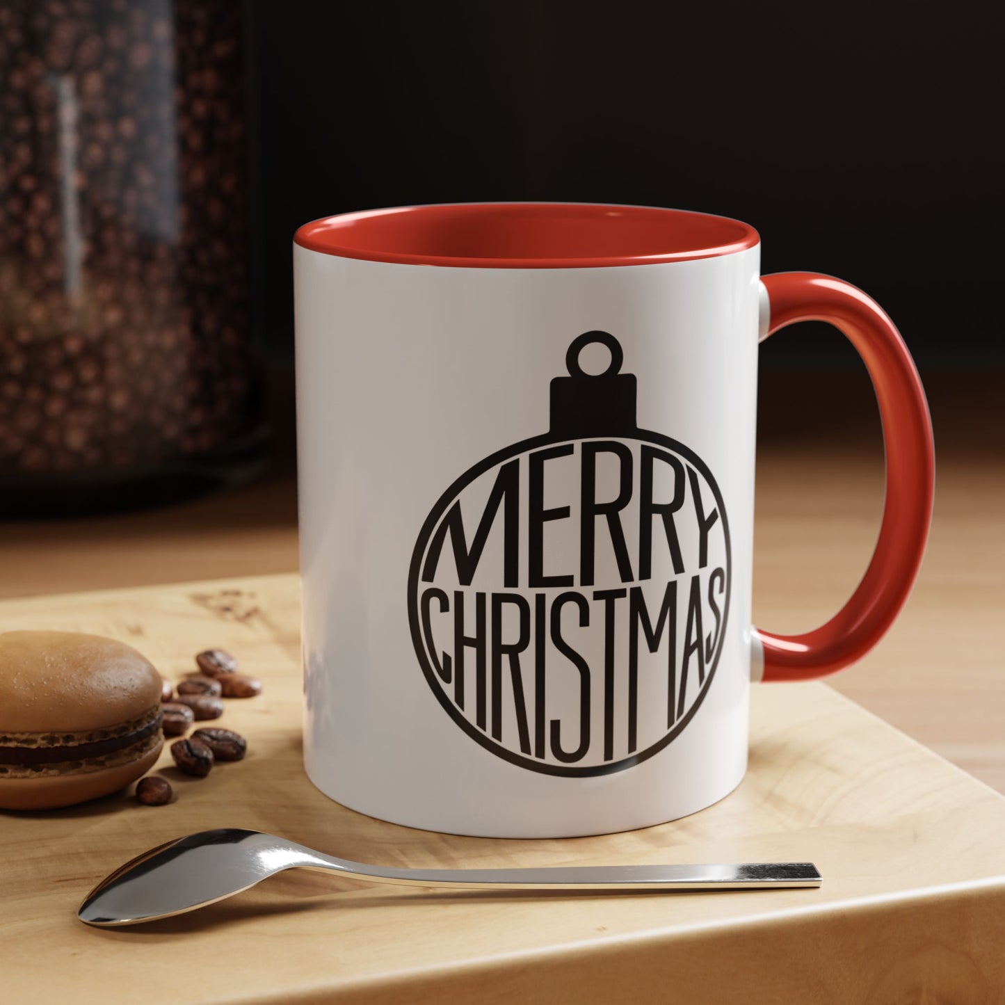 Christmas Mug - Merry Christmas Black Text Ornament
