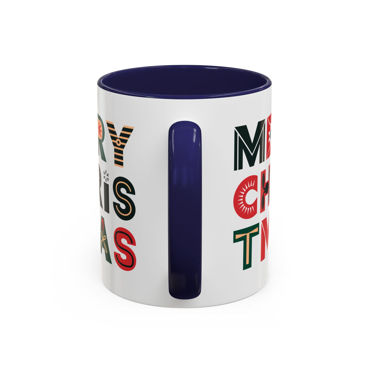 Christmas - Merry Christmas Black Red Green Patterned Text