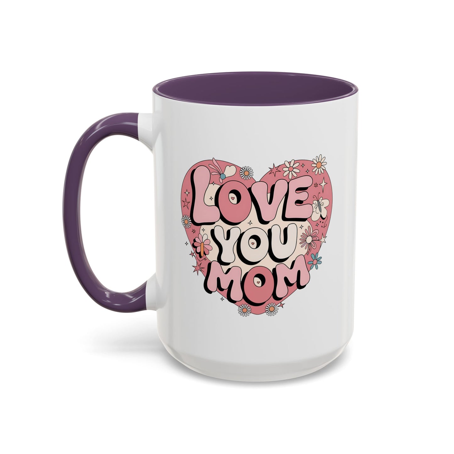 Mother's Day Mug - Love You Mom Retro Heart