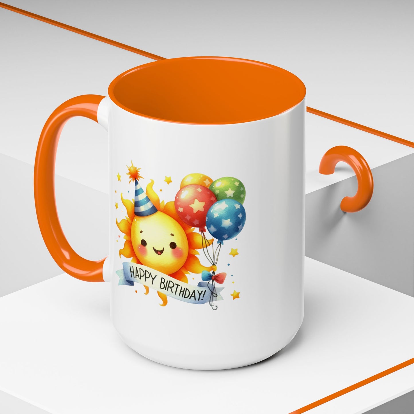 Birthday Mug - Happy Birthday Sun & Balloons