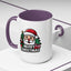 Christmas Mug - Merry Christmas White & Black Text Santa Trees Presents