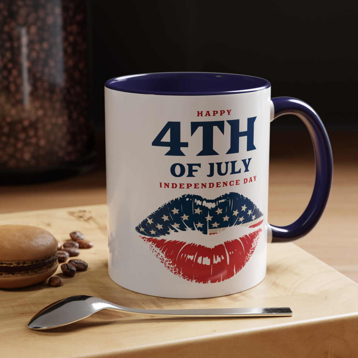 4th of July Mug - Happy 4th of July Flag Lips