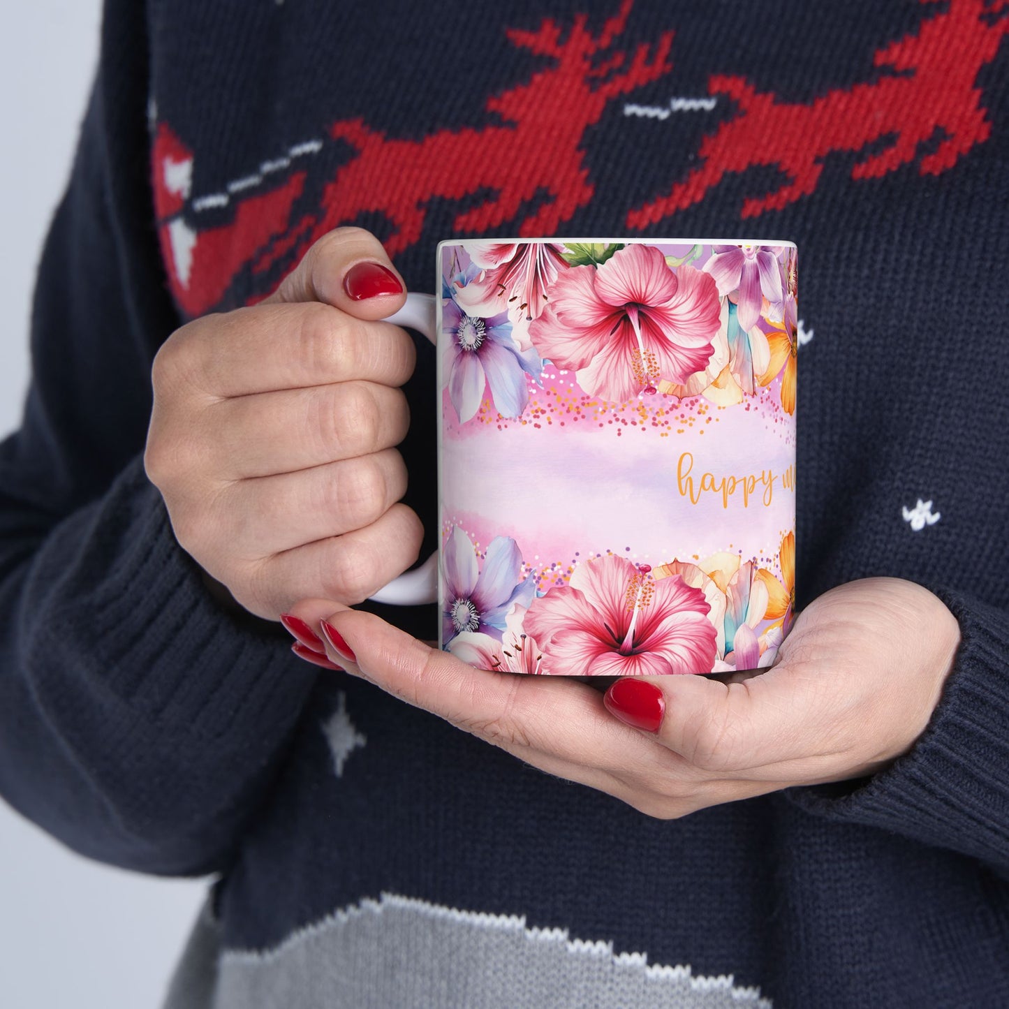 Mother's Day Mug - Happy Mother's Day Floral Design