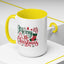 Christmas Mug - Merry Christmas Green & Red Text Star Candy Cane Stocking Snowflake