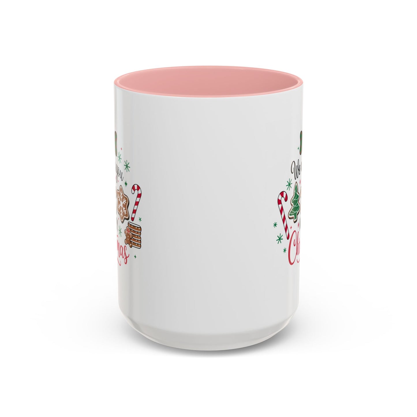 Christmas Mug - We Wish You a Merry Christmas Black & Red Text Cookies & Candy