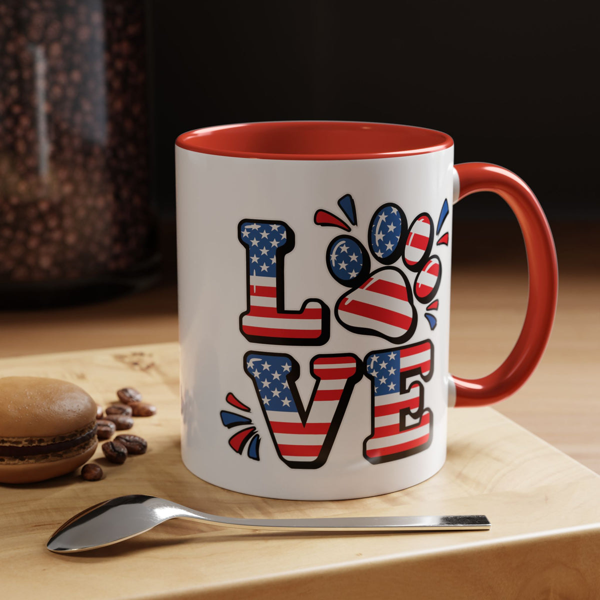 4th of July Mug - Animal Love USA Flag