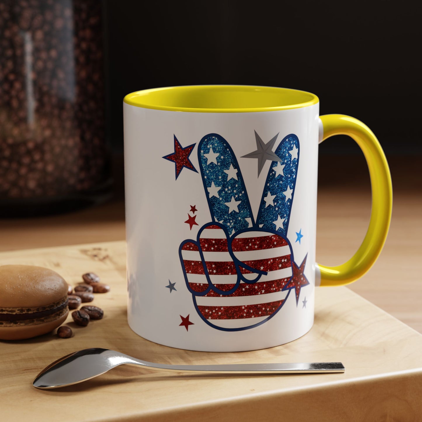 4th of July Mug - America Peace Sign