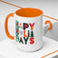 Christmas Mug - Happy Holidays Green Red & Blue Decorative Text