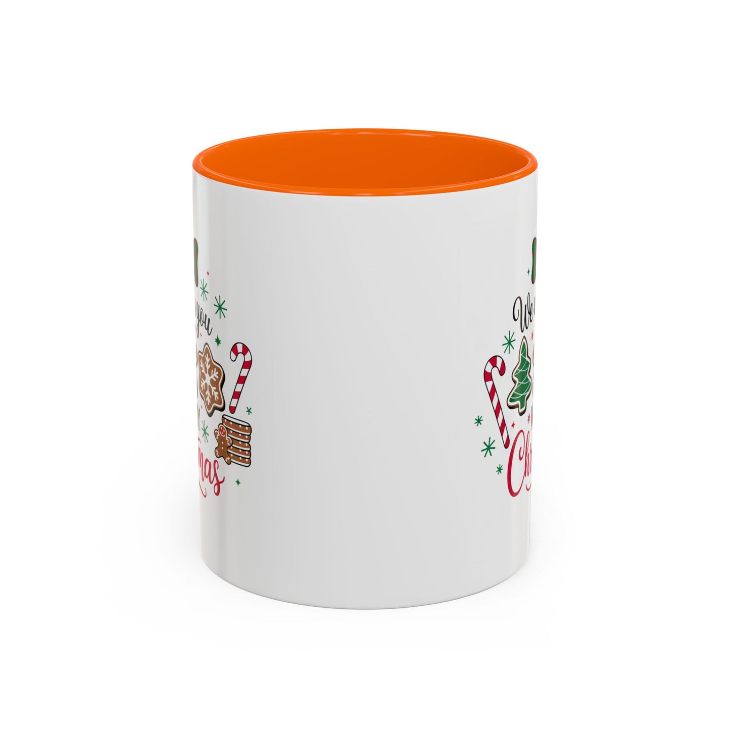 Christmas Mug - We Wish You a Merry Christmas Black & Red Text Cookies & Candy