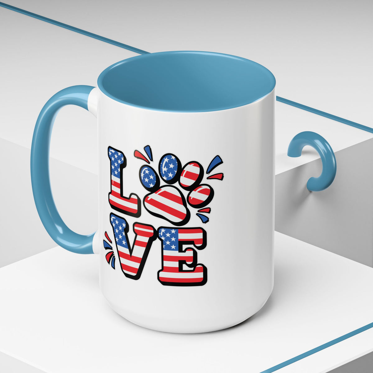 4th of July Mug - Animal Love USA Flag