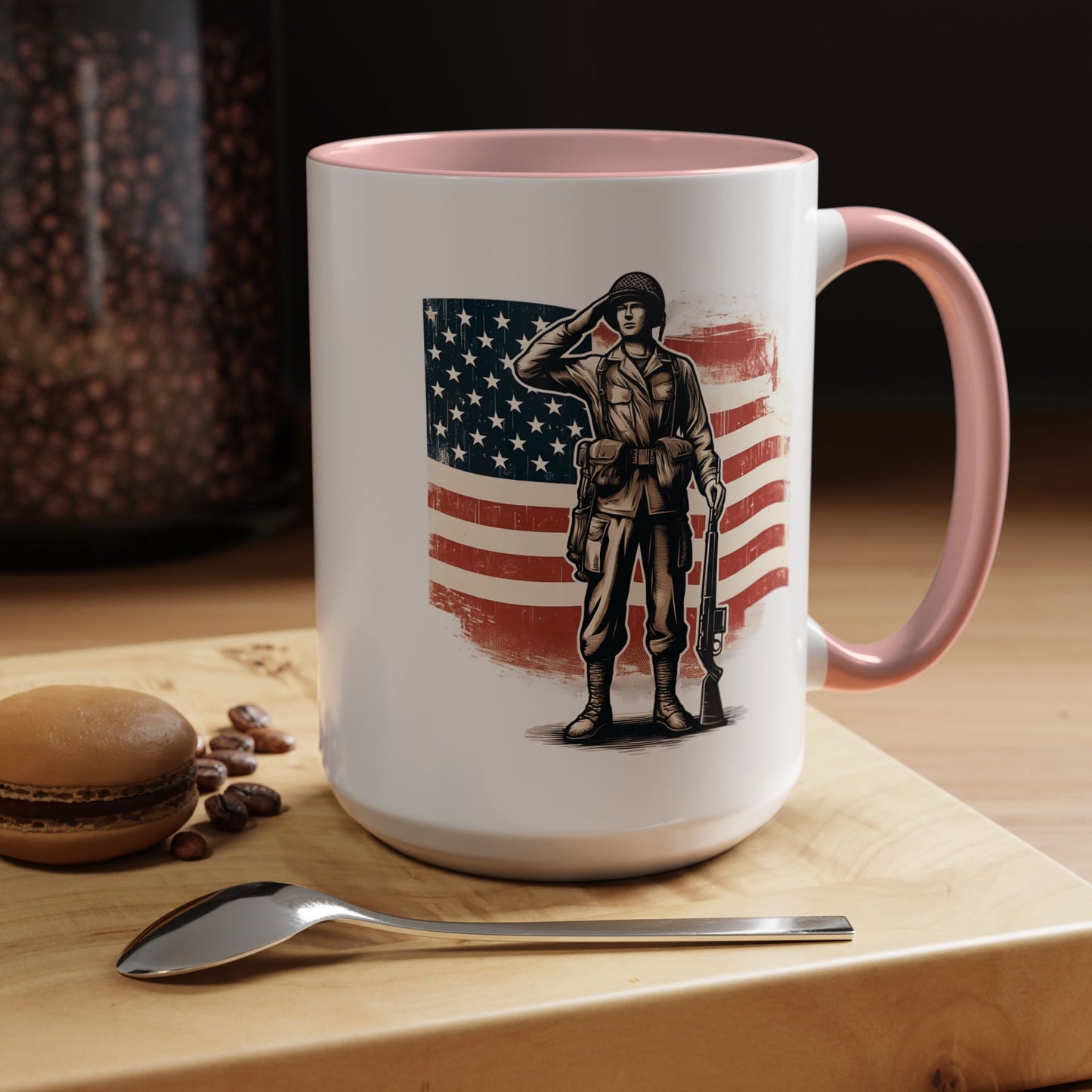4th of July Mug - American Soldier Flag