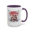 Christmas Mug - Merry Christmas Red Text Puppy Green & Red Top