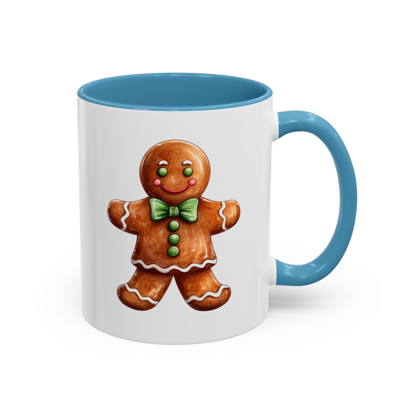Christmas Mug - Gingerbread Man Green Bow